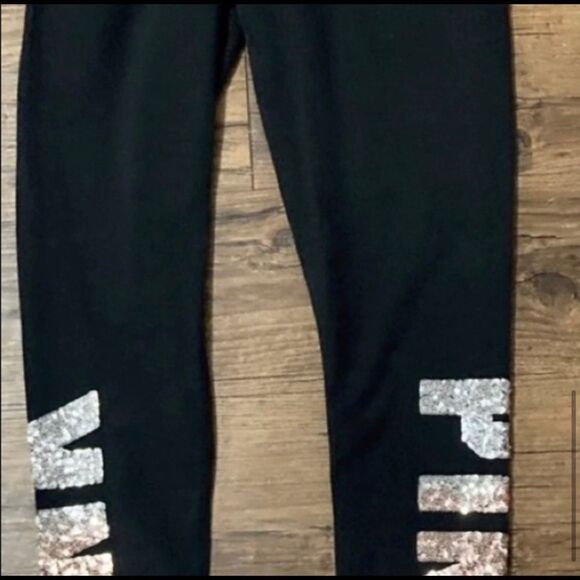 VS PINK OMBRÉ BLING TSHIRT/ YOGA LEGGINGS OUTFIT SET S - Picture 8 of 12